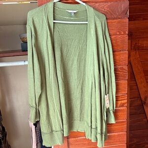 Terra & Sky Olive Cardigan Sweater